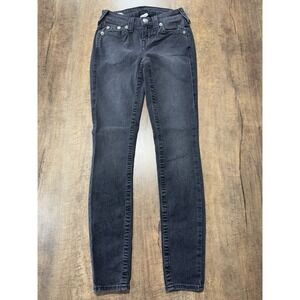 True Religion Halle Mid Rise Super‎ Skinny Jeans - Body Rinse Black Size 24